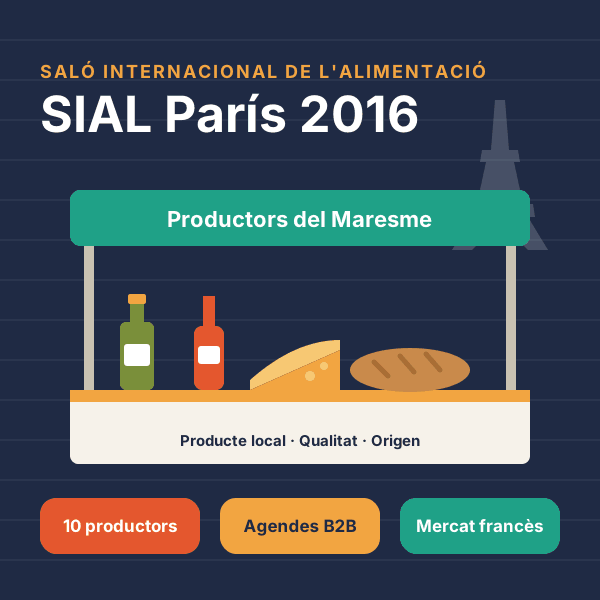 Estand de productors del Maresme amb oli, vi, formatge i pa al SIAL París 2016